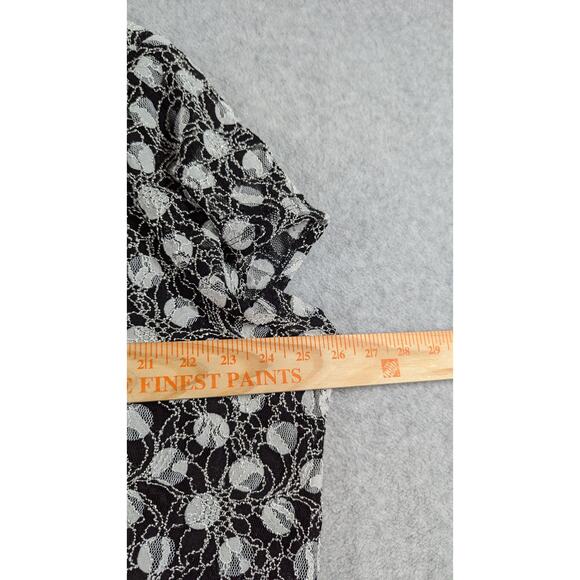 Susan Graver Women Top 3X Polka Dot Lace Overlay Swing Tunic Stretch Popover - Picture 9 of 10